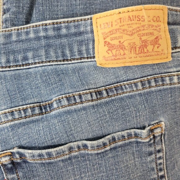 Levis 415 Womens Jeans 20W Plus Classic Boot Cut Medium Blue Denim Comfy BOO21E - Picture 7 of 10
